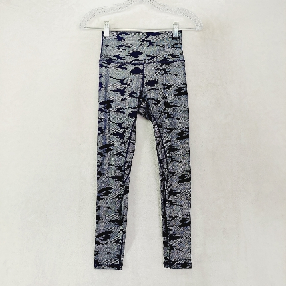 ZYIA Silver & Navy Blue High Rise Skinny Leggings 1061